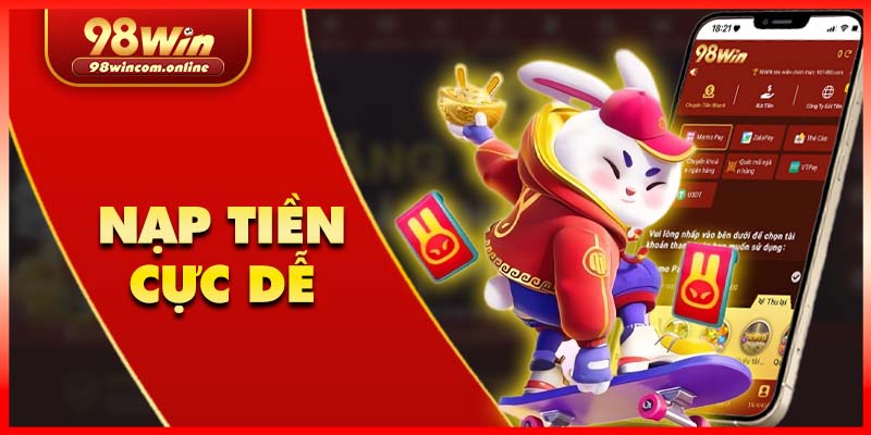 Tận hưởng trọn vẹn trải nghiệm giải trí đa dạng và cơ hội thắng lớn khi nạp tiền 98WIN